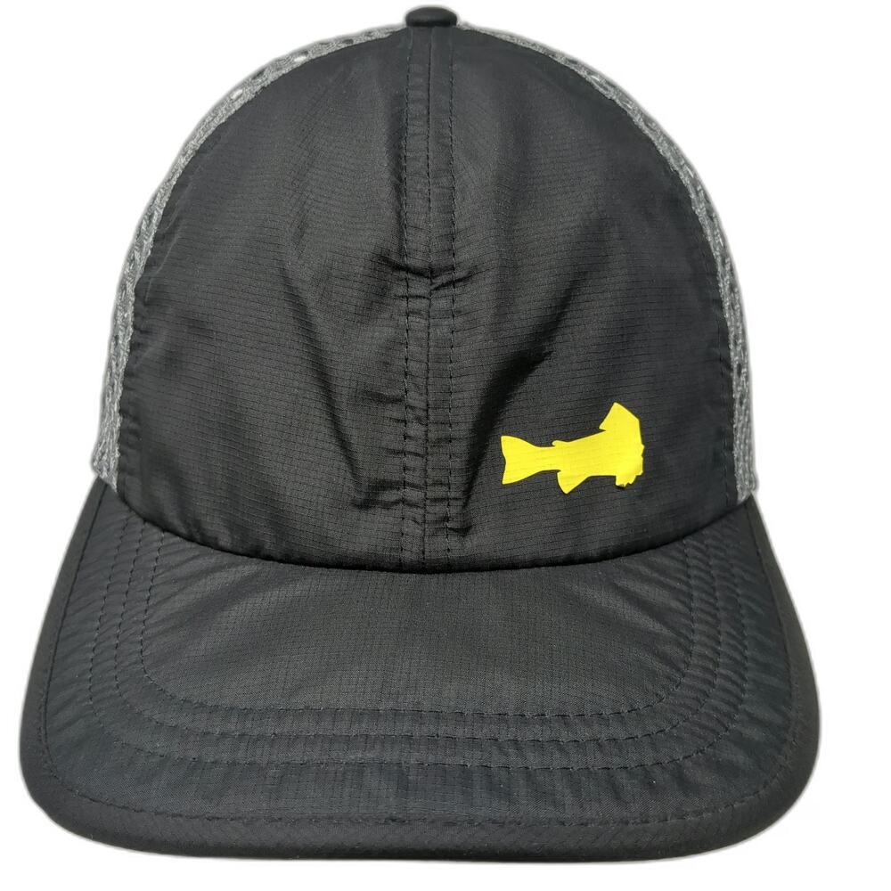 Richardson Baseball Cap Black One Size Fish Logo Mesh Back Fishing Hat 935